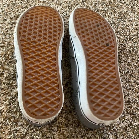 Vans size 7, gray & white pinstriped with tiny black dots, pink inside. - Picture 6 of 6